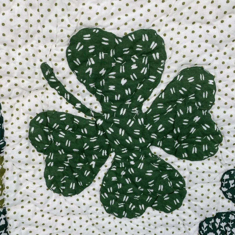 Storehouse Table Runner 16x72 Green St. Patrick's Day Irish Shamrocks Quilted